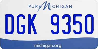 MI license plate DGK9350
