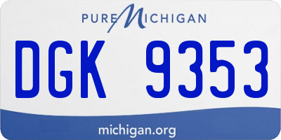 MI license plate DGK9353