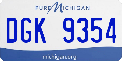 MI license plate DGK9354