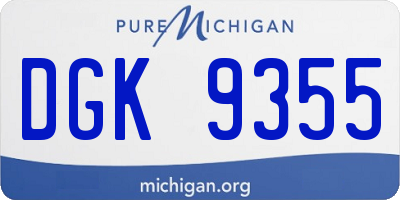 MI license plate DGK9355