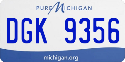 MI license plate DGK9356