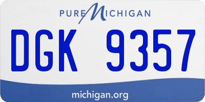 MI license plate DGK9357