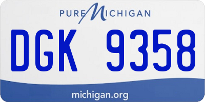 MI license plate DGK9358