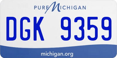 MI license plate DGK9359