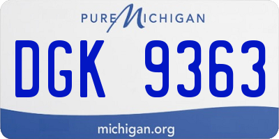 MI license plate DGK9363
