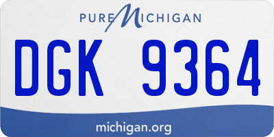 MI license plate DGK9364