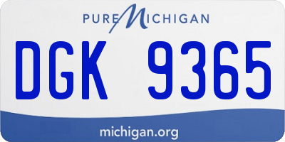 MI license plate DGK9365