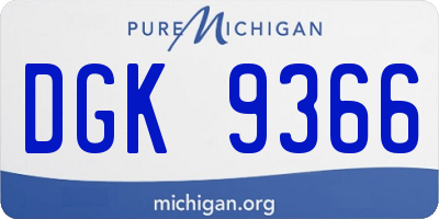 MI license plate DGK9366