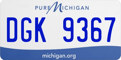MI license plate DGK9367