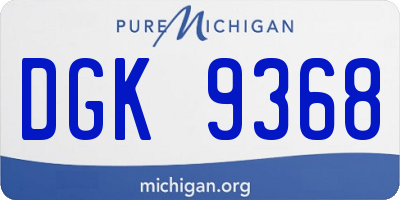 MI license plate DGK9368