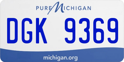MI license plate DGK9369