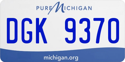 MI license plate DGK9370