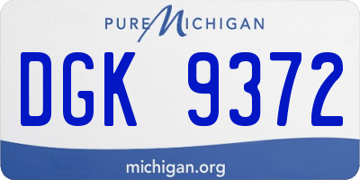 MI license plate DGK9372