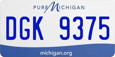 MI license plate DGK9375