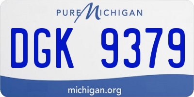 MI license plate DGK9379
