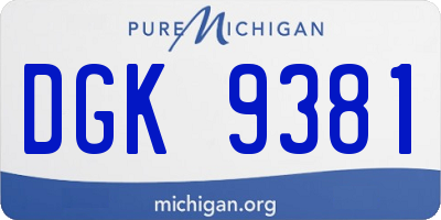 MI license plate DGK9381