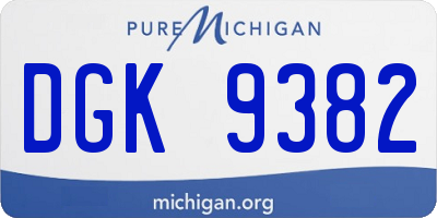 MI license plate DGK9382