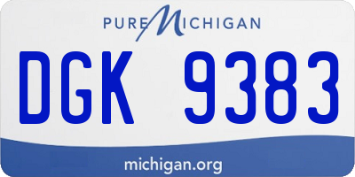 MI license plate DGK9383