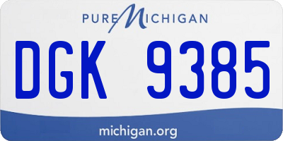 MI license plate DGK9385