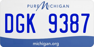 MI license plate DGK9387