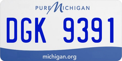 MI license plate DGK9391