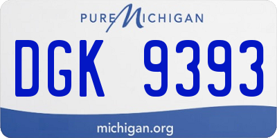 MI license plate DGK9393