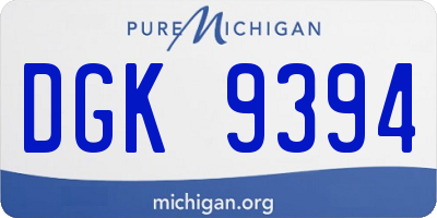 MI license plate DGK9394