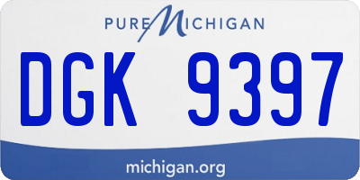 MI license plate DGK9397