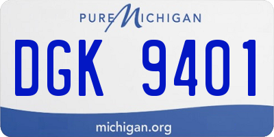 MI license plate DGK9401