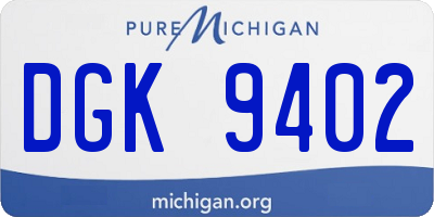 MI license plate DGK9402