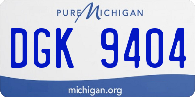 MI license plate DGK9404