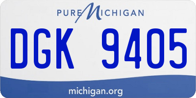 MI license plate DGK9405