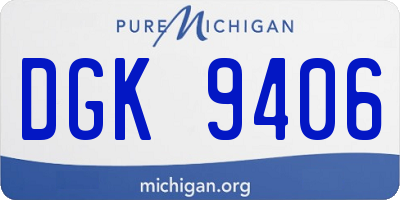 MI license plate DGK9406