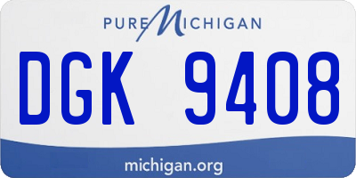 MI license plate DGK9408