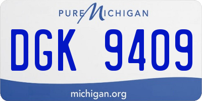 MI license plate DGK9409
