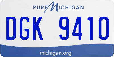 MI license plate DGK9410