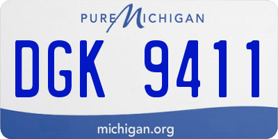 MI license plate DGK9411
