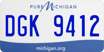 MI license plate DGK9412