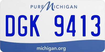 MI license plate DGK9413