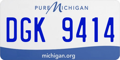 MI license plate DGK9414