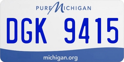 MI license plate DGK9415