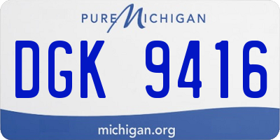 MI license plate DGK9416