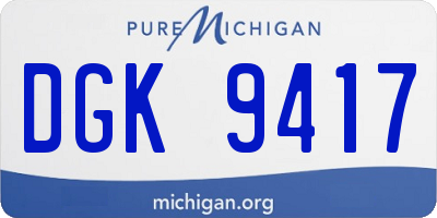 MI license plate DGK9417