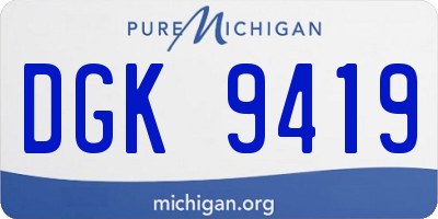MI license plate DGK9419