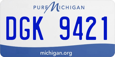 MI license plate DGK9421