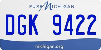 MI license plate DGK9422