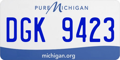 MI license plate DGK9423