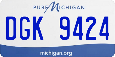 MI license plate DGK9424