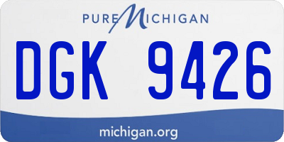MI license plate DGK9426