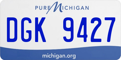 MI license plate DGK9427